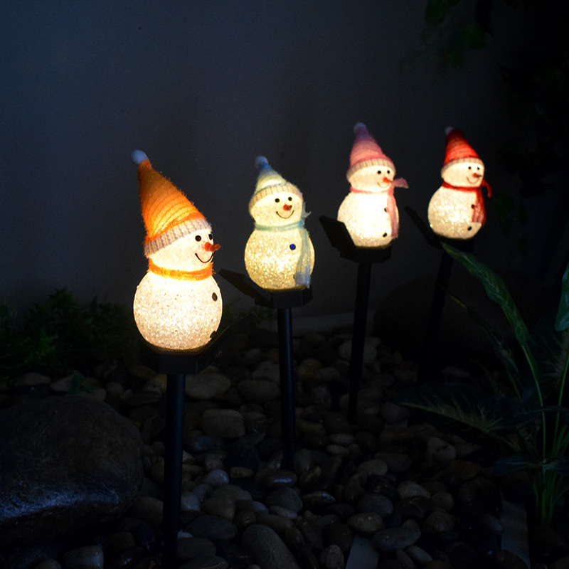New Christmas solar lawn lamp EVA rice snowman LED garden garden landscape floor lighting