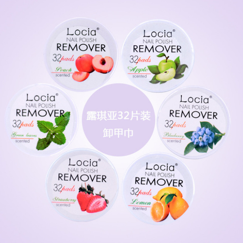 Nail towel Locia luqiya BK Nail Polish fruit flavor nail remover towel nail washing cotton 32 pieces makeup X-57