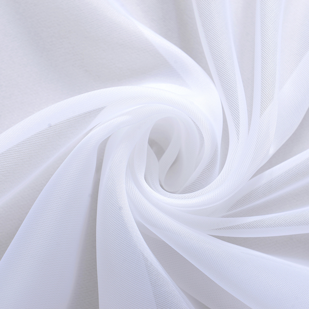 Double-string Trilon Transparent White Gauze Curtain Gauze Curtain Draping Semi-shading Balcony Thin Window Screen Bay Window Nordic Transparent