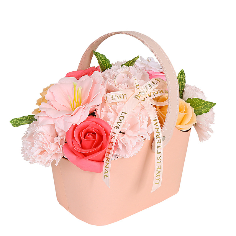 Cross-border special for Teacher's Day soap flower rose portable flower basket Mother's Day creative new decorative gift