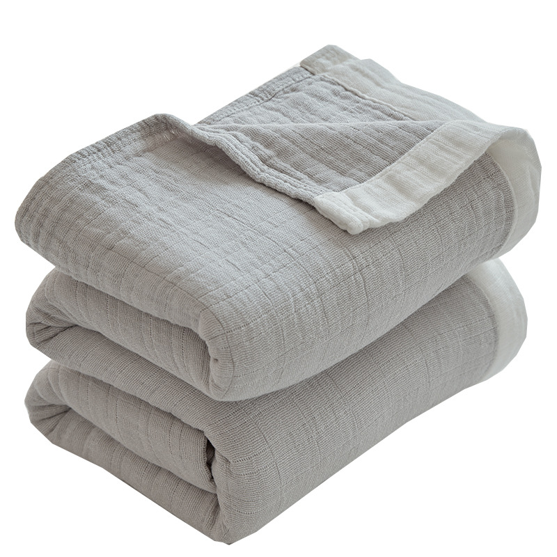 Four-layer Pure Cotton Plain Towel Quilt Single Double Nap Blanket Air Conditioning Sofa Gauze Blanket Office Blanket