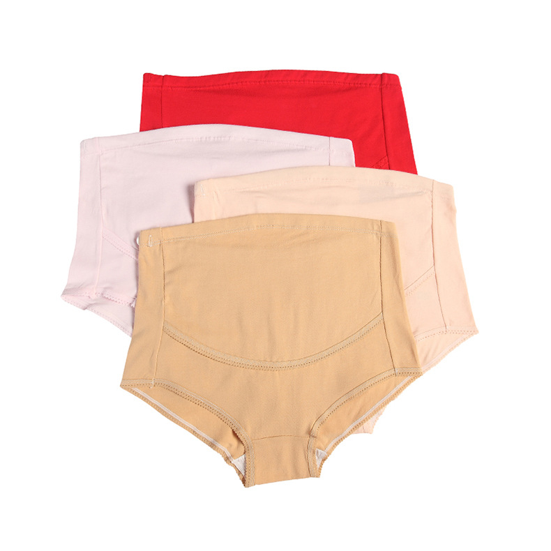 Solid color version of high waist pregnant women's underwear large size Breathable High waist abdomen adjustable pregnancy seamless abdomen manufacturers