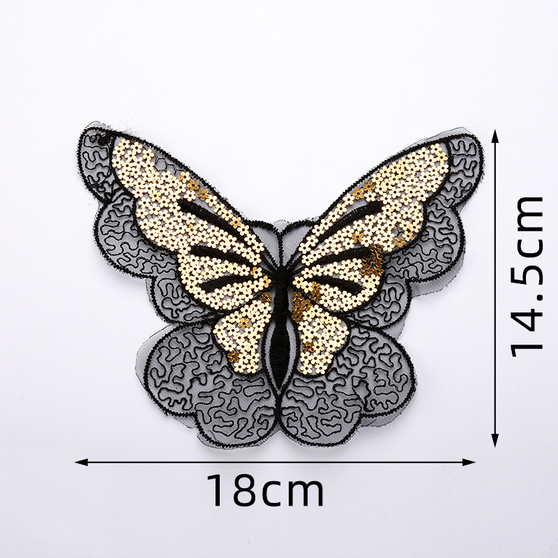 Internet Red Butterfly Headwear Cloth Applique Embroidery Organza Lace Fairy Butterfly Hanfu Hair Accessories