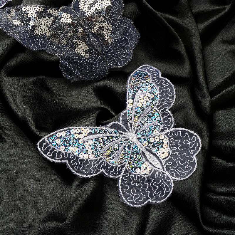 Internet Red Butterfly Headwear Cloth Applique Embroidery Organza Lace Fairy Butterfly Hanfu Hair Accessories