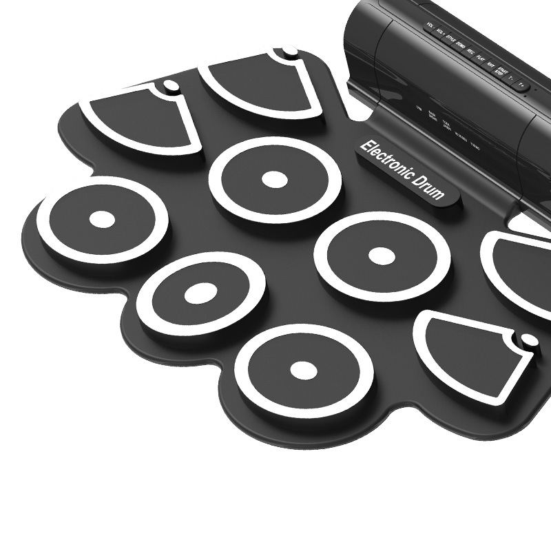 Convenient hand roll electronic drum silicone drum set hand roll jazz drum wholesale agent stereo dual horn