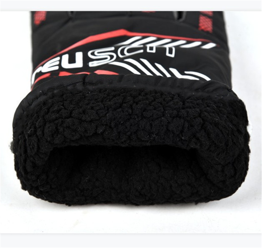 Winter men's thermal gloves outdoor sports electric motorcycle riding windproof fleece-lined thickened ski gloves