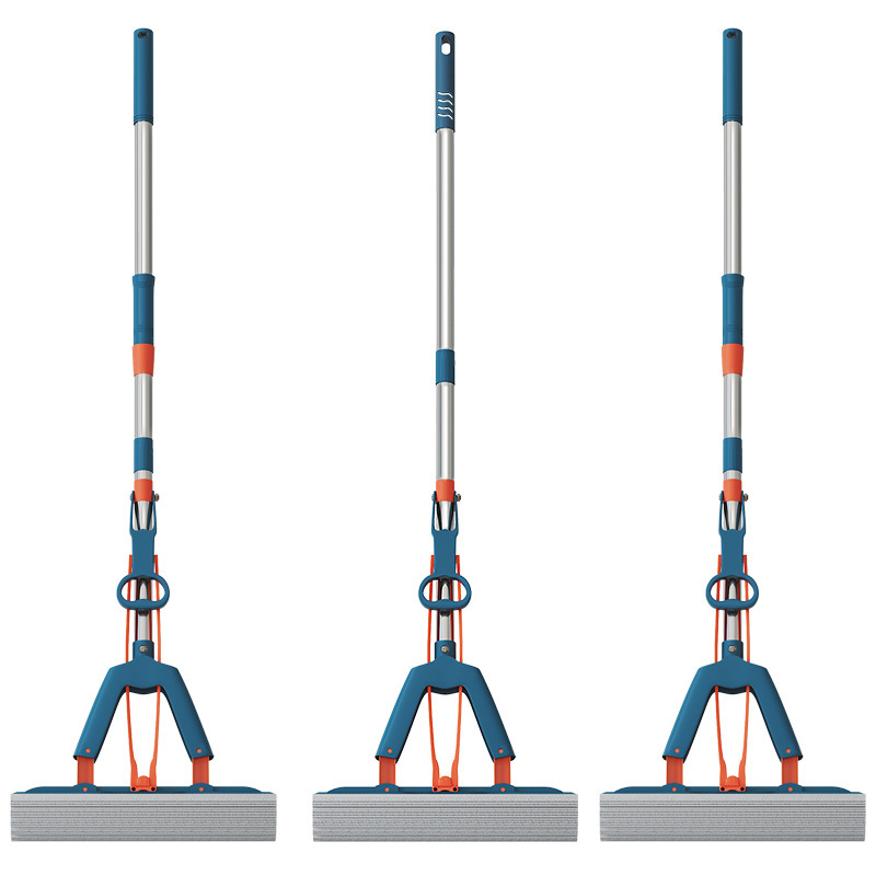 大型スポンジモップヘッドスクイズ水ハンズフリー洗濯家庭用吸収性モップ布怠惰な人の床クリーニングツール|undefined