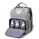 New Fashion Mummy Bag Folding Baby Bed Mother and Baby Bag Large Capacity Portable Bottle Diaper Shoulder Mother Bag