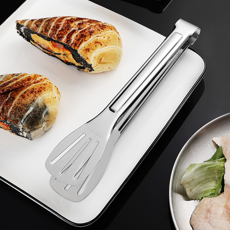 304 Stainless Steel Three-wire Clip Thickened Food Clip Barbecue Bread Clip Barbecue Fried Steak Steamed Bread Buffet Clip