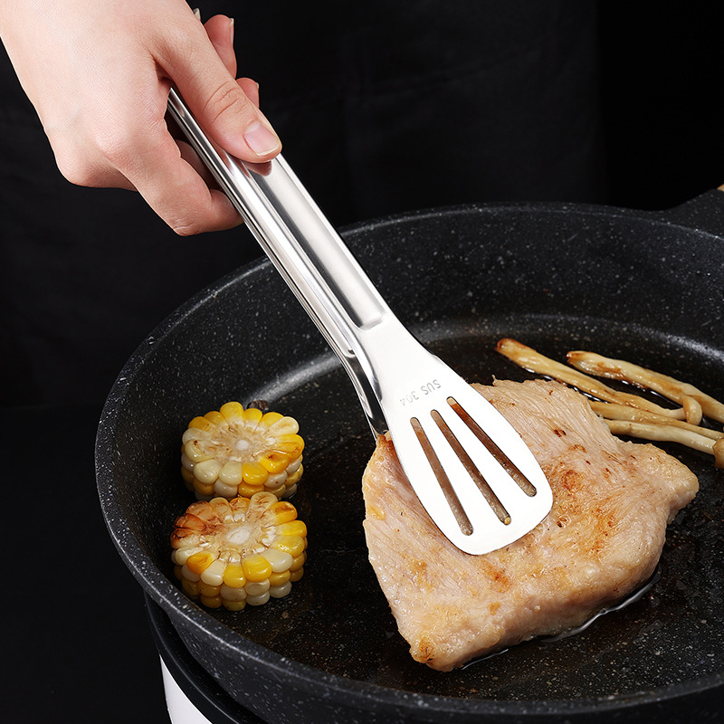 304 Stainless Steel Three-wire Clip Thickened Food Clip Barbecue Bread Clip Barbecue Fried Steak Steamed Bread Buffet Clip