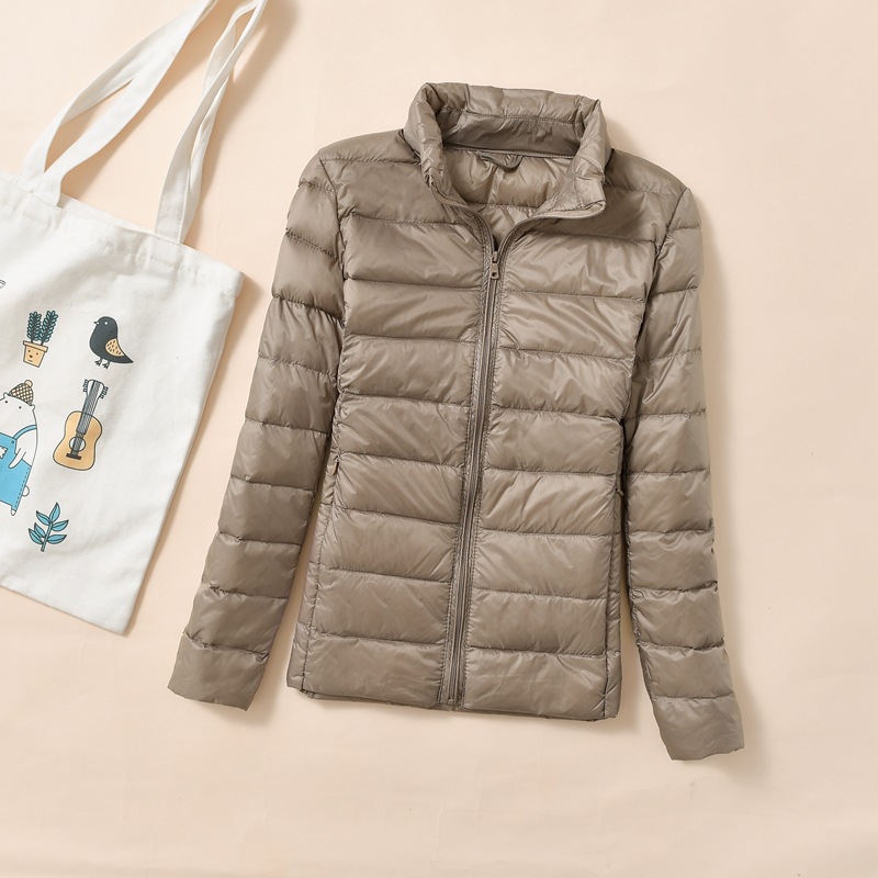 Winter Siyu plus size down jacket women's winter New short thin stand collar thickened warm slim white duck down jacket