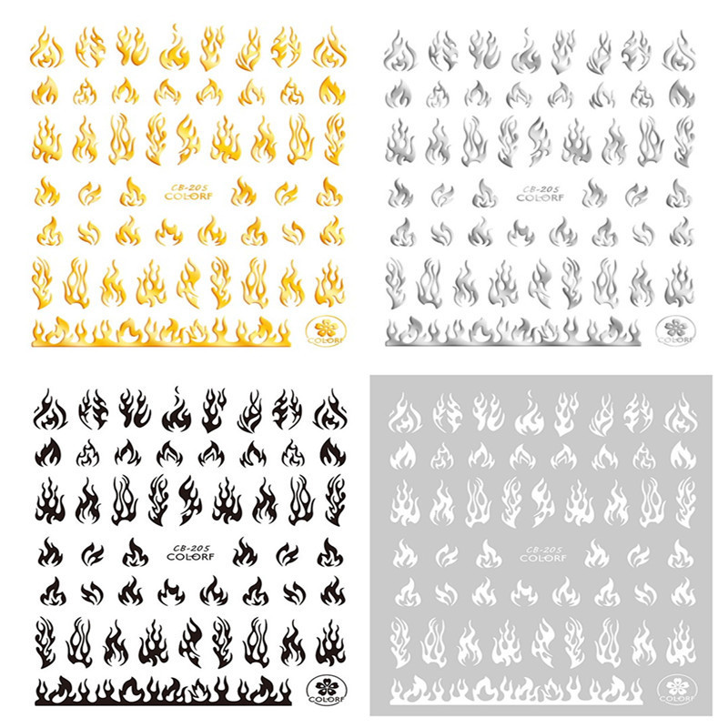 Gold and silver black and white nail stickers butterfly bee INS flame gold and silver black and white nail stickers CB205-213