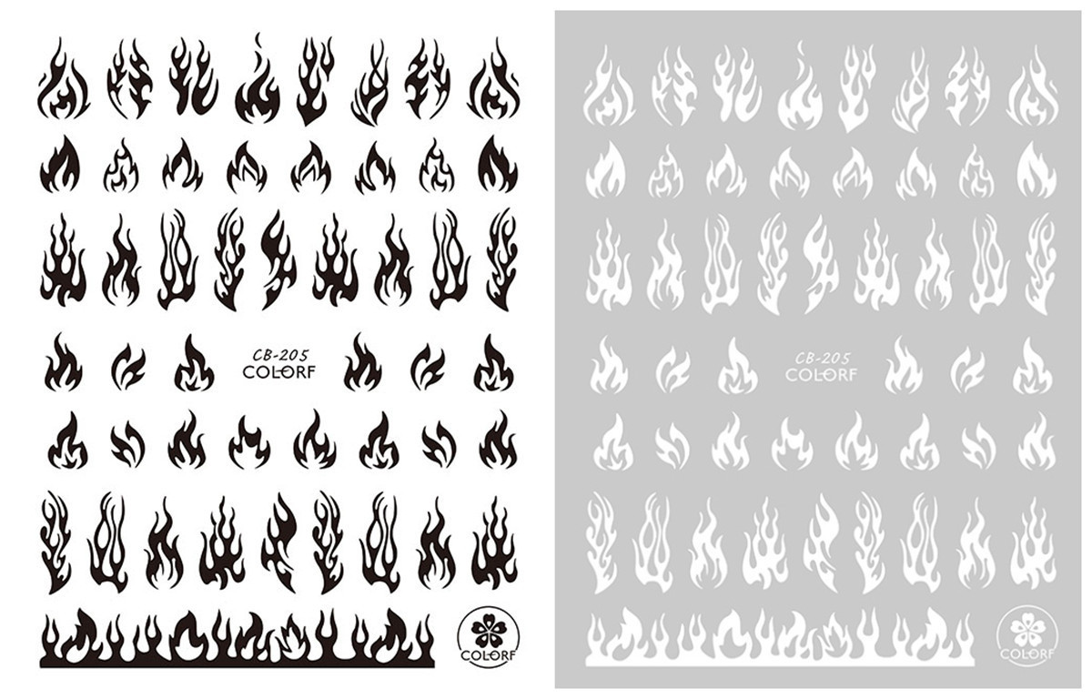 Gold and silver black and white nail stickers butterfly bee INS flame gold and silver black and white nail stickers CB205-213