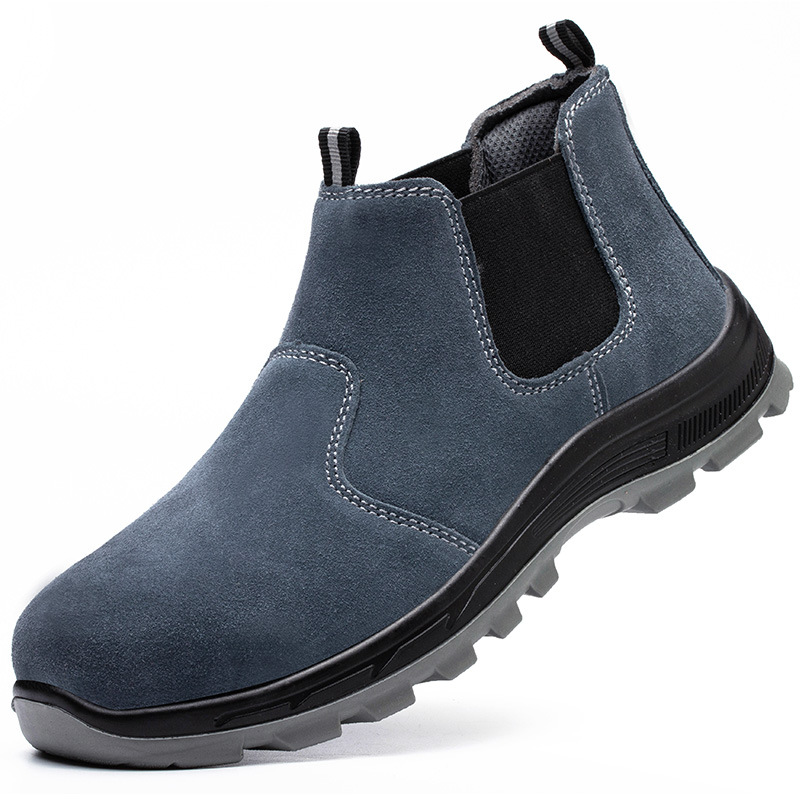 Anti-Smash, Anti-Puncture, Wear-Resistant Safety Shoes Men's Steel Toe Four-Season Protective Work Shoes Cross-Border Slip-on Safety Shoes