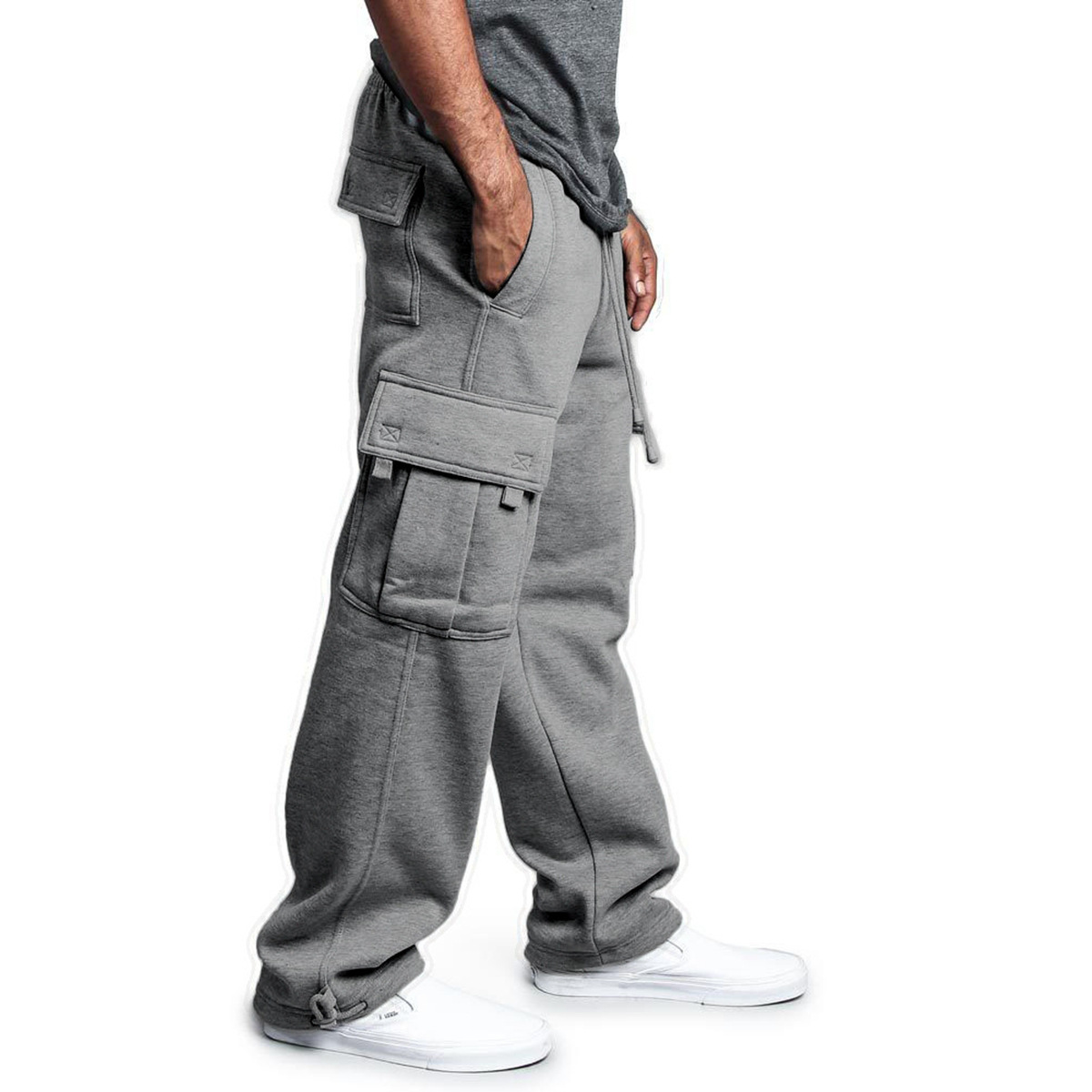 Men's New Multi-Pocket Workwear Pants European and American High Street Trendy Brand Retro Casual Leg Trousers Men's Cross-Border Generation Pants