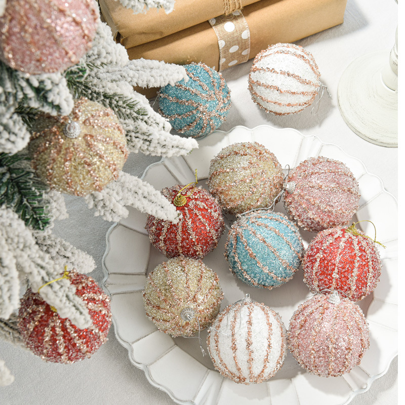 Holiday Christmas Tree Decorations, Hanging Ornaments, Colorful Golden Christmas Balls 8cm, Christmas Decoration Balls, Christmas Ornament Set