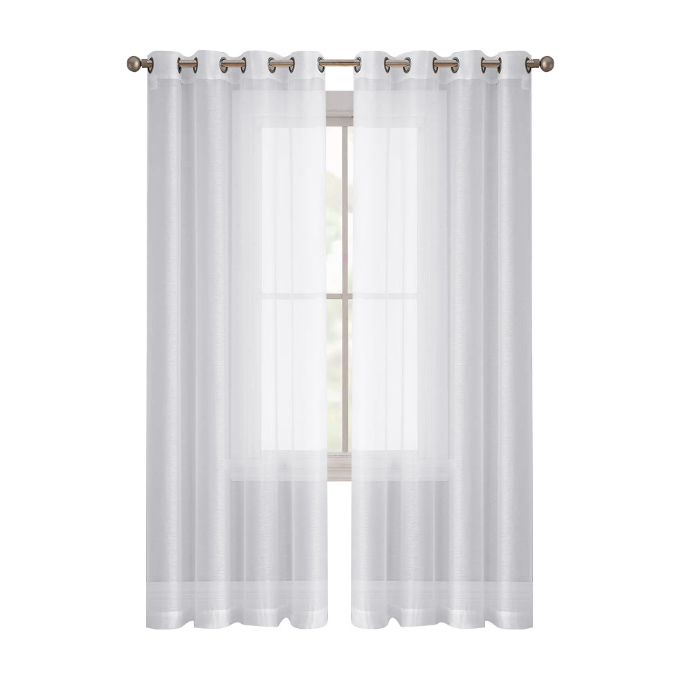 Double-string Trilon Transparent White Gauze Curtain Gauze Curtain Draping Semi-shading Balcony Thin Window Screen Bay Window Nordic Transparent