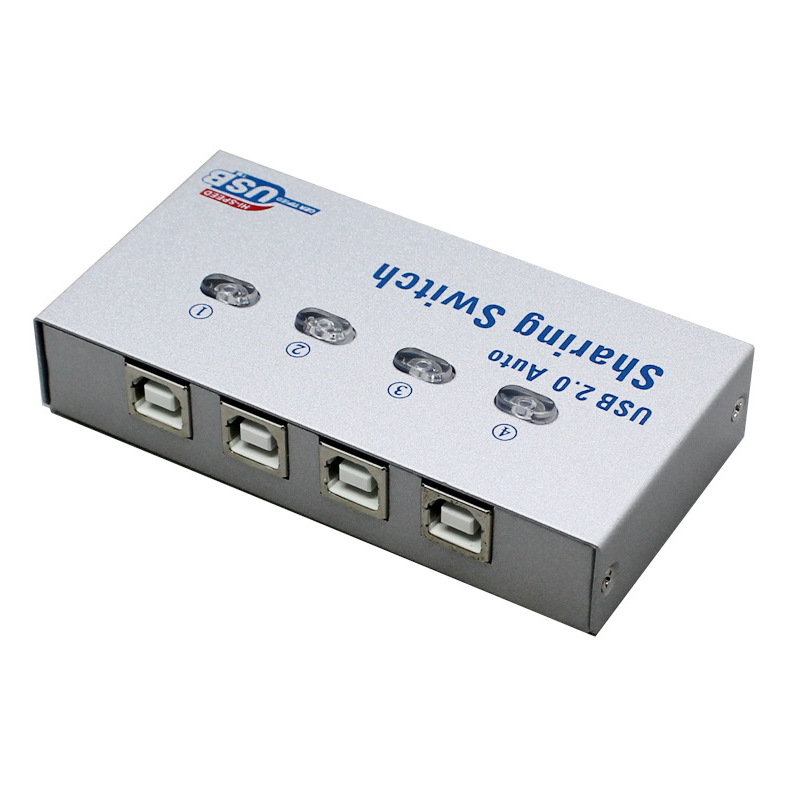 Factory supply usb printer sharing device 4-port four-in-one hot key automatic USB switching 1 Drag 4 splitter