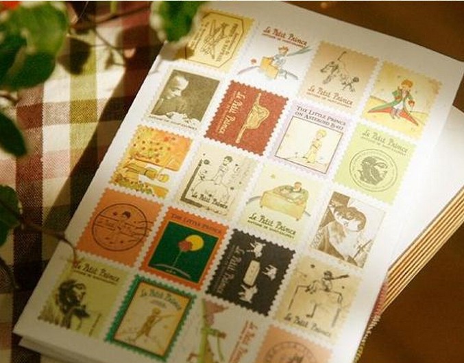 A10 Retro Little Prince Cartoon Hand-painted Paris London Stamp Stickers Paper Decoration Life Handbook Diary