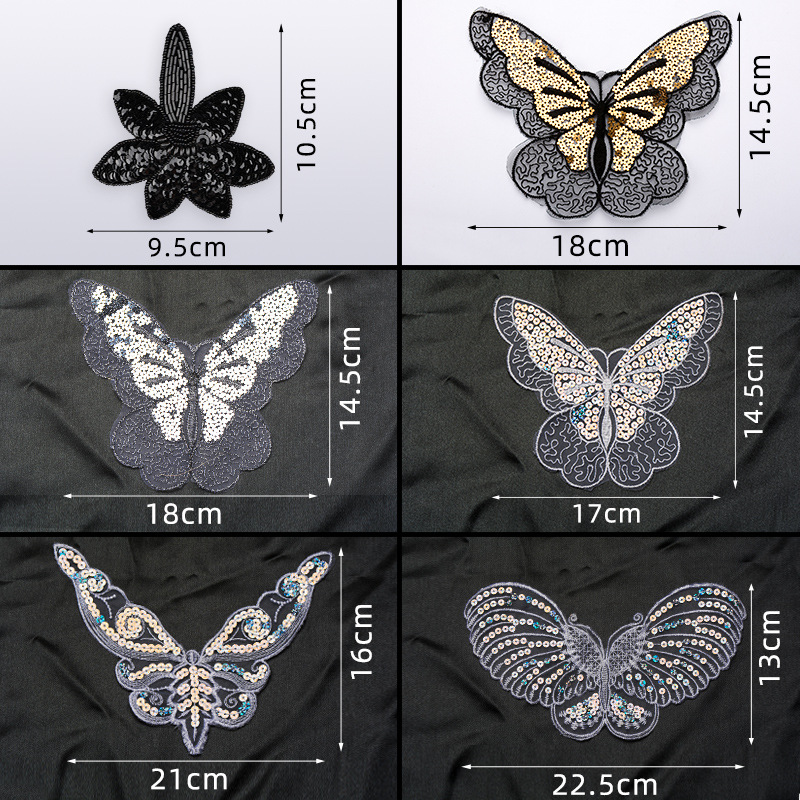 Internet Red Butterfly Headwear Cloth Applique Embroidery Organza Lace Fairy Butterfly Hanfu Hair Accessories