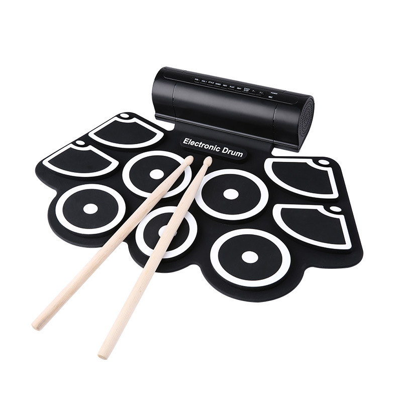 Convenient hand roll electronic drum silicone drum set hand roll jazz drum wholesale agent stereo dual horn