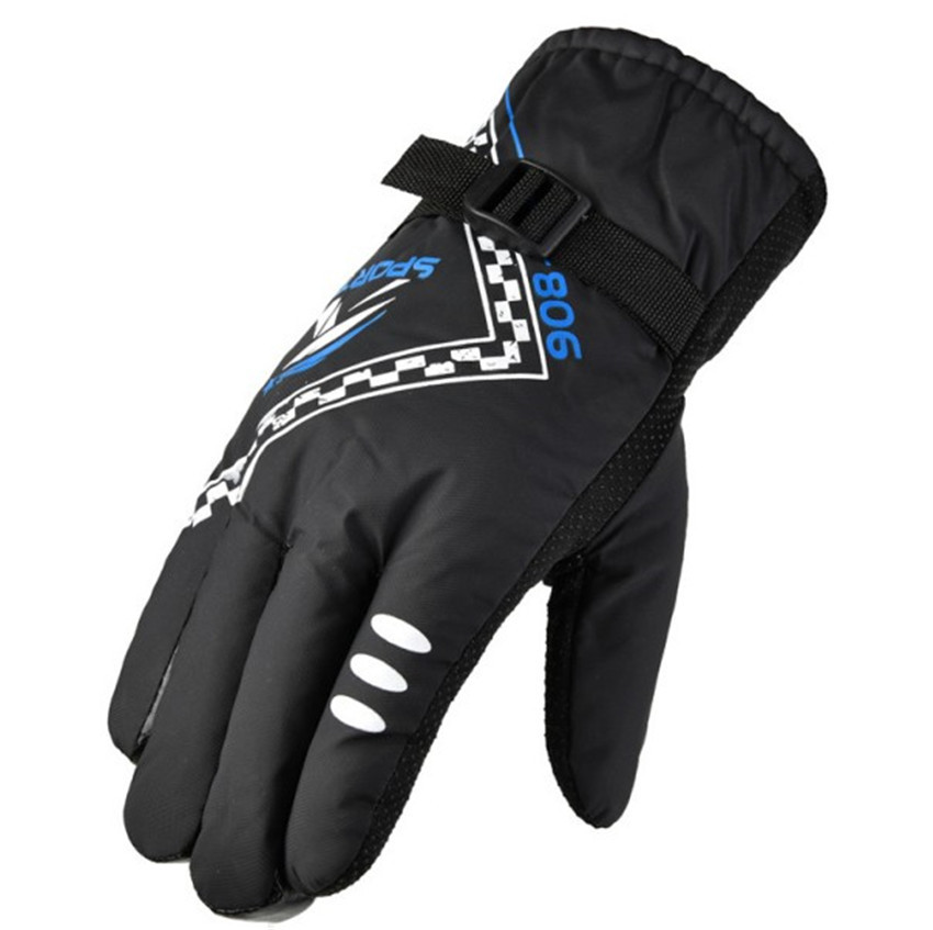 Winter men's thermal gloves outdoor sports electric motorcycle riding windproof fleece-lined thickened ski gloves