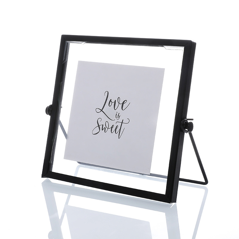 Cross-border Metal Photo Frame Ornaments for Home Ornaments for 6-inch 8-inch Embossed Decorative DIY Dried Flower Glass Photo Frame