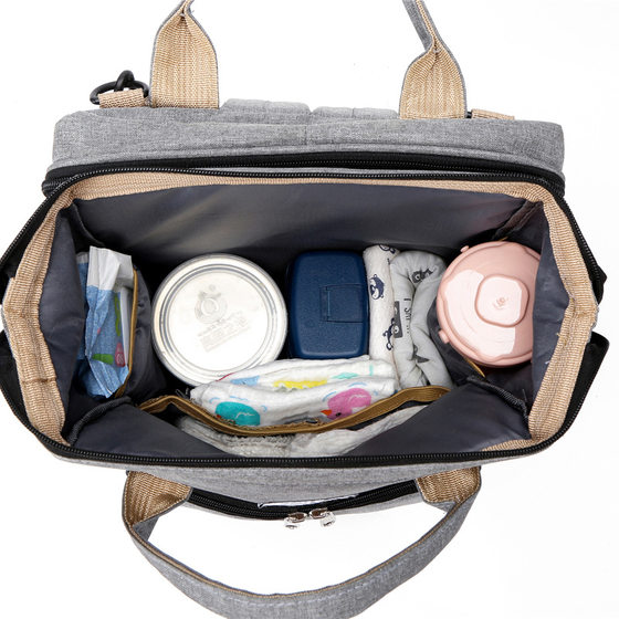 New Fashion Mummy Bag Folding Baby Bed Mother and Baby Bag Large Capacity Portable Bottle Diaper Shoulder Mother Bag
