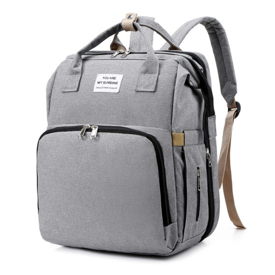 New Fashion Mummy Bag Folding Baby Bed Mother and Baby Bag Large Capacity Portable Bottle Diaper Shoulder Mother Bag