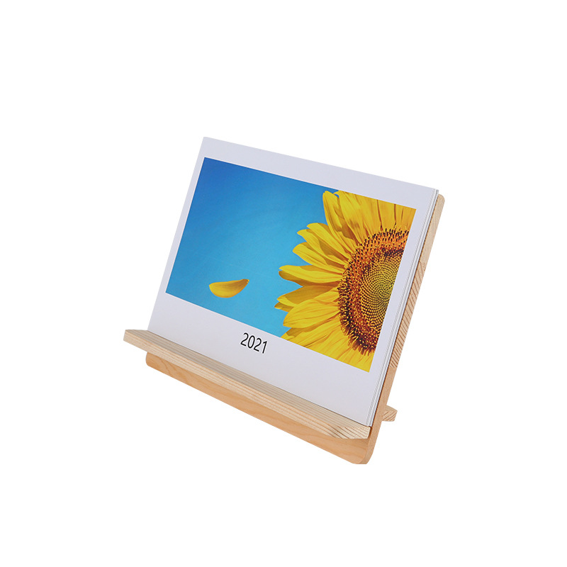 Wooden calendar base acrylic desk calendar stand desk card holder card card card card holder QR code wooden base