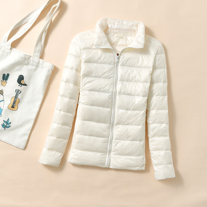 Winter Siyu plus size down jacket women's winter New short thin stand collar thickened warm slim white duck down jacket