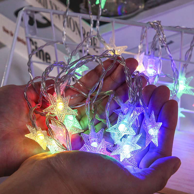 [CE, ROHS certification] Star light string led Christmas light five-pointed star room decoration light USB color light string
