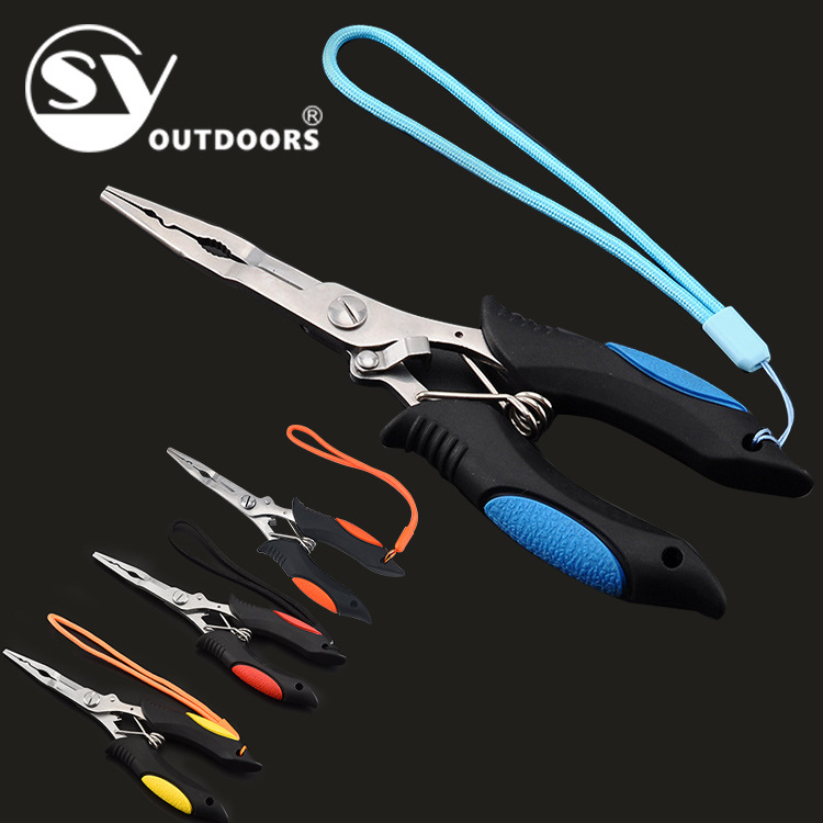 Factory direct stainless steel multi-function pointed mouth fishing tongs fishing line scissors/fishing tongs quality outdoor fishing gear