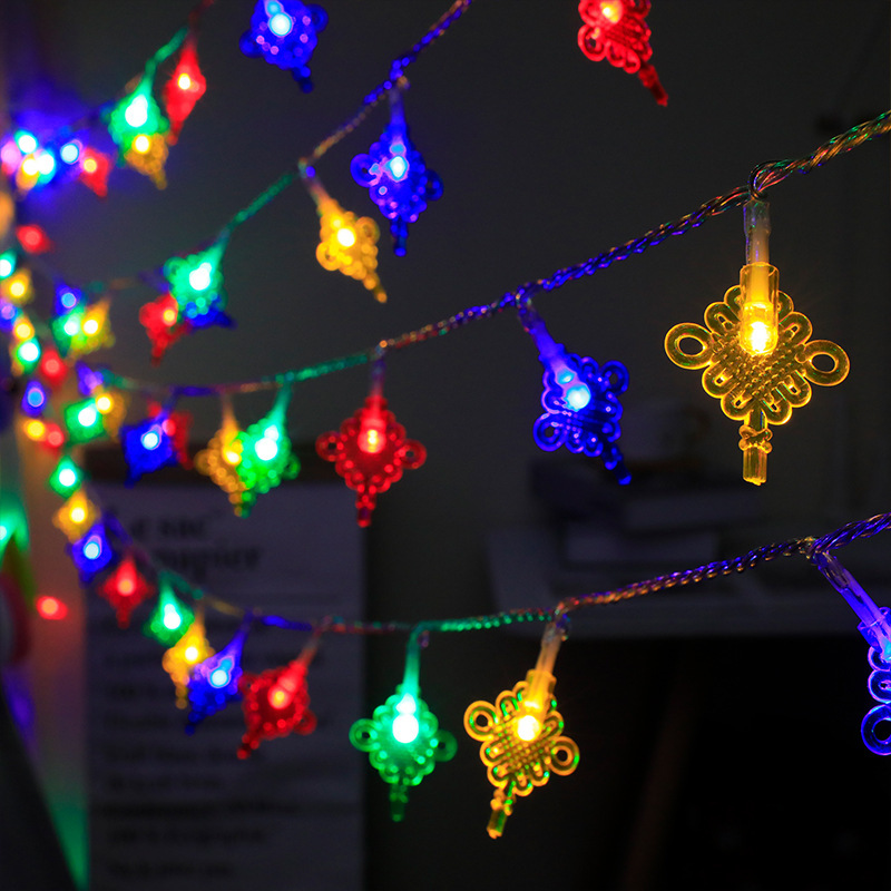 New Year Chinese New Year Spring Festival LED string lights Chinese knot red lantern flashing lights lights string festive decoration festive lights