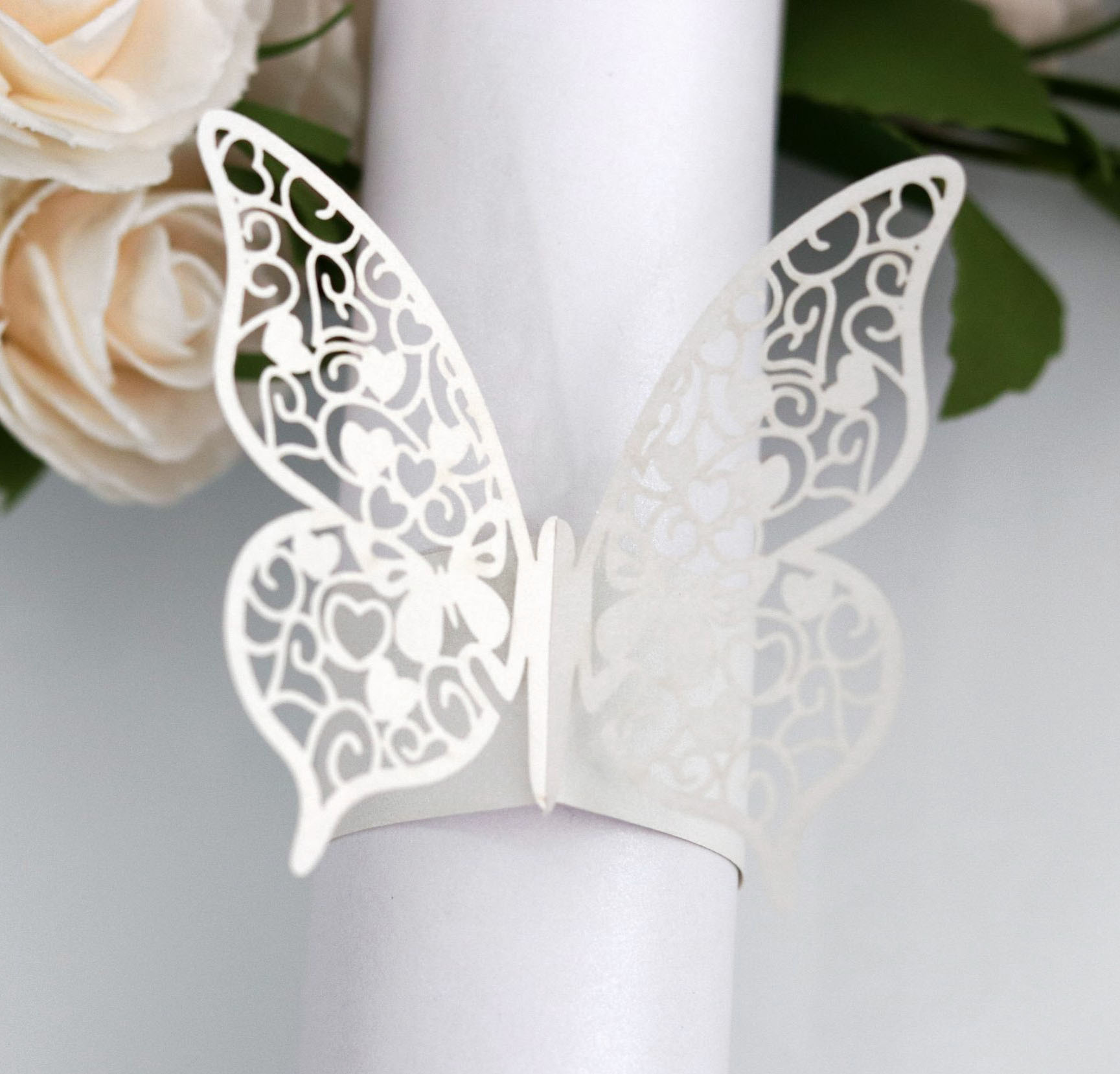 Cross-border European laser hollow three-dimensional butterfly towel buckle wedding banquet napkin ring paper buckle Shenzhen spot wholesale