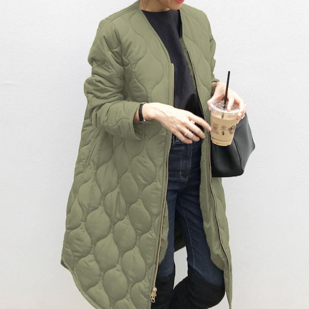 Amazon new cotton-padded jacket 2022 winter Korean fashion long round neck elegant round plied coat women's spot