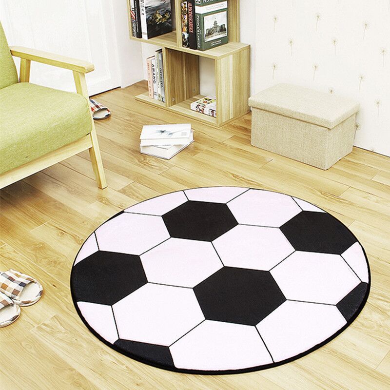 Cross-border new sports football door mat household non-slip round mat living room coffee table bedroom carpet a generation of hair