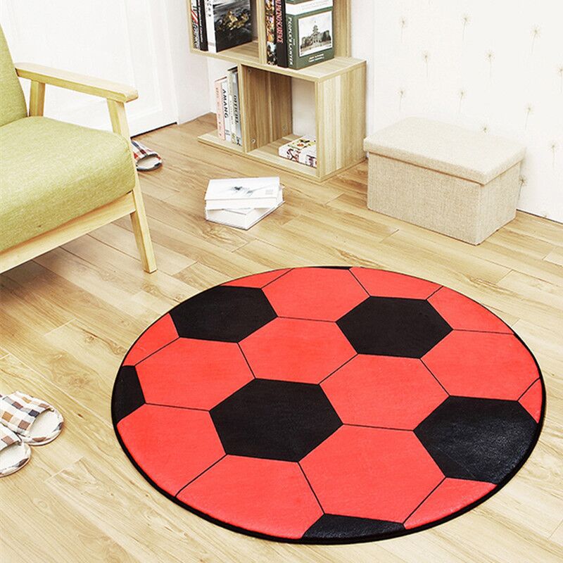 Cross-border new sports football door mat household non-slip round mat living room coffee table bedroom carpet a generation of hair