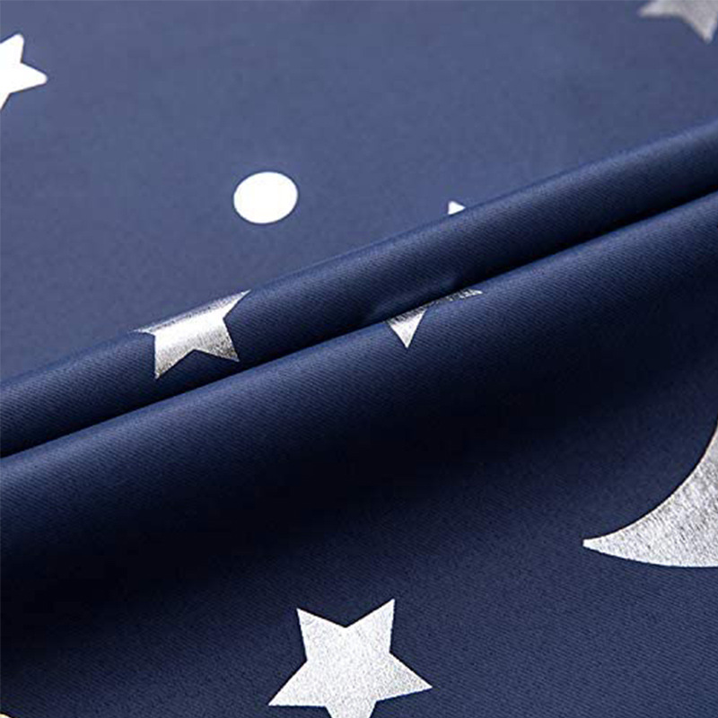 New Reflective Hot Silver Big Star Printed Curtain Finished Amazon shopee Light Luxury Curtain Hair