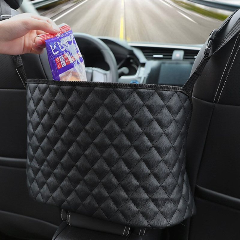 Factory car two-seat storage net pocket storage car bag net leather suspension car storage bag