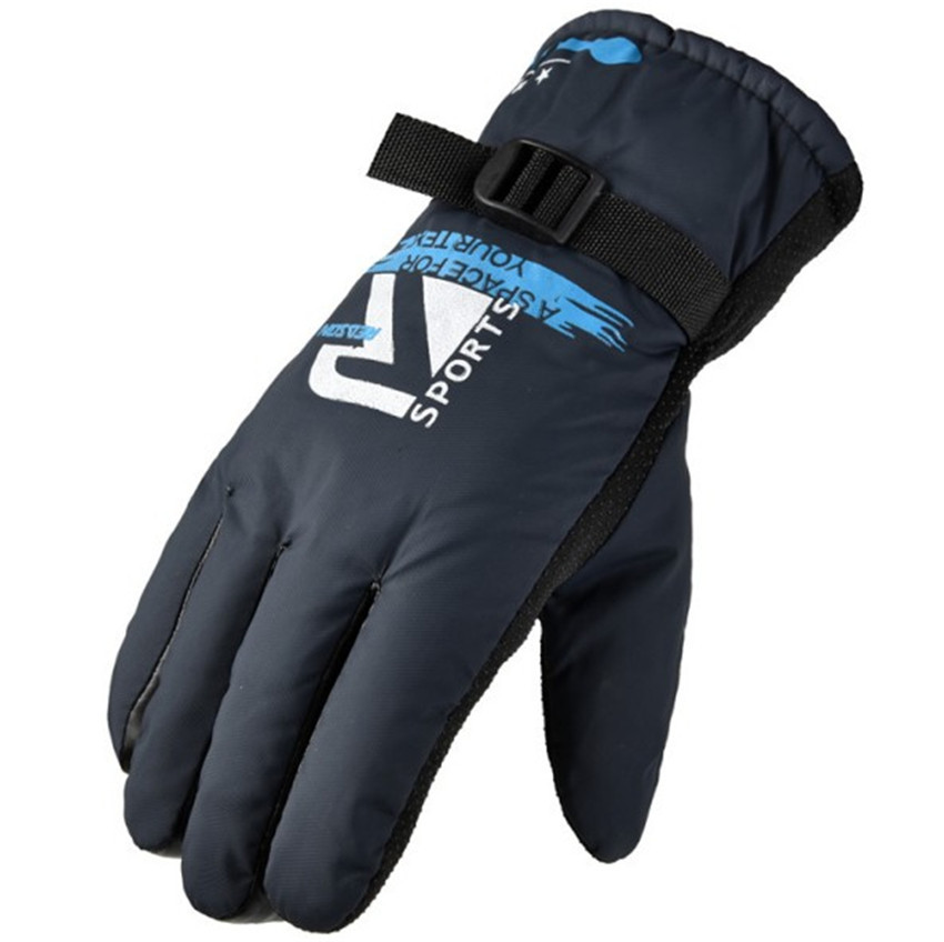 Winter men's thermal gloves outdoor sports electric motorcycle riding windproof fleece-lined thickened ski gloves