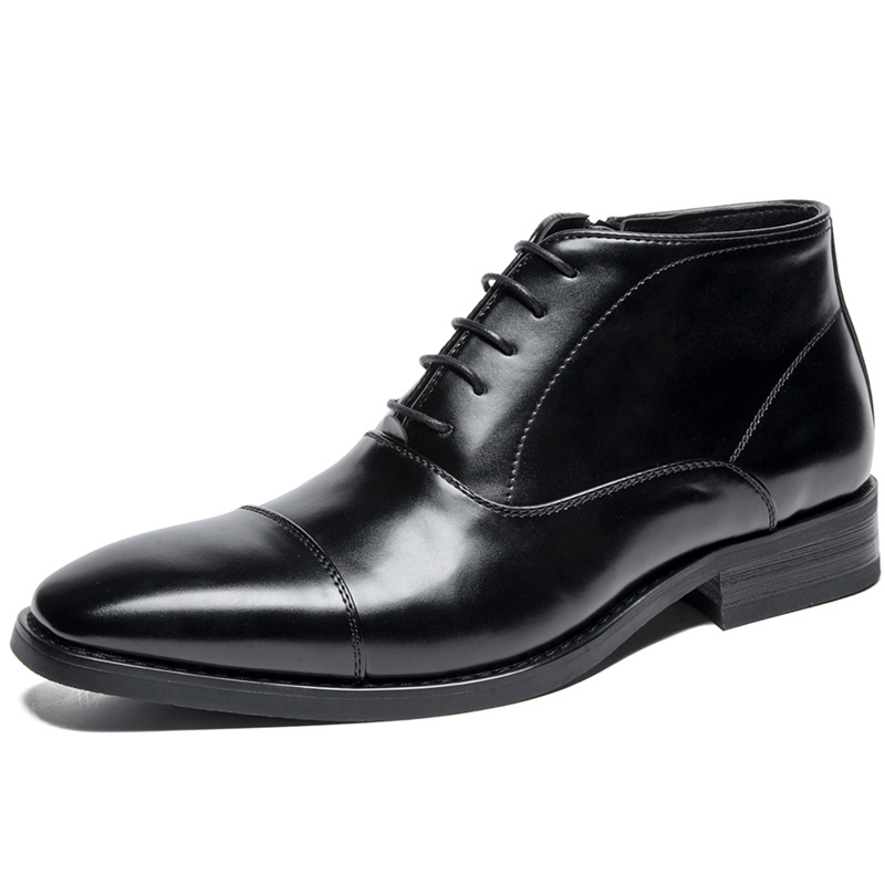 Large Size 2023 New Autumn and Winter Martin Boots Low Barrel Japanese Business Dress Boots Men's Chelsea Fashion Shoes Side Pull
