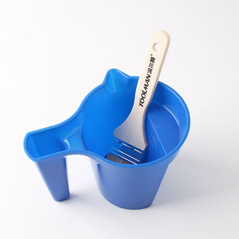 4 inch square round paint Cup plastic paint tray latex paint coating diatom mud container wall brush tool