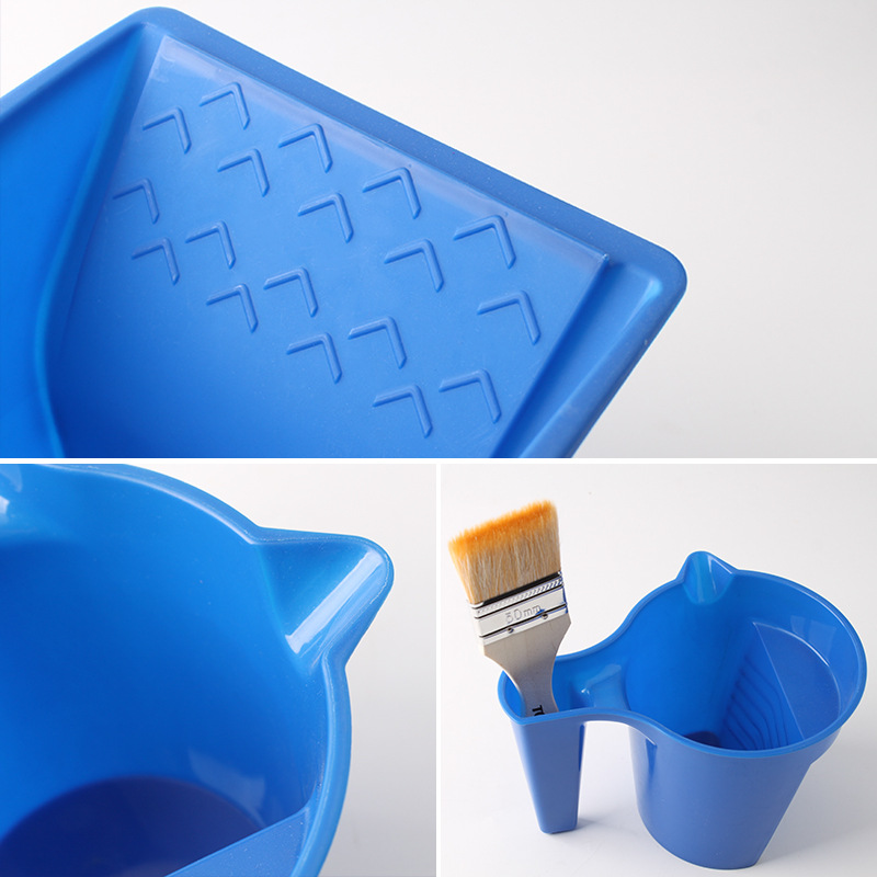4 inch square round paint Cup plastic paint tray latex paint coating diatom mud container wall brush tool