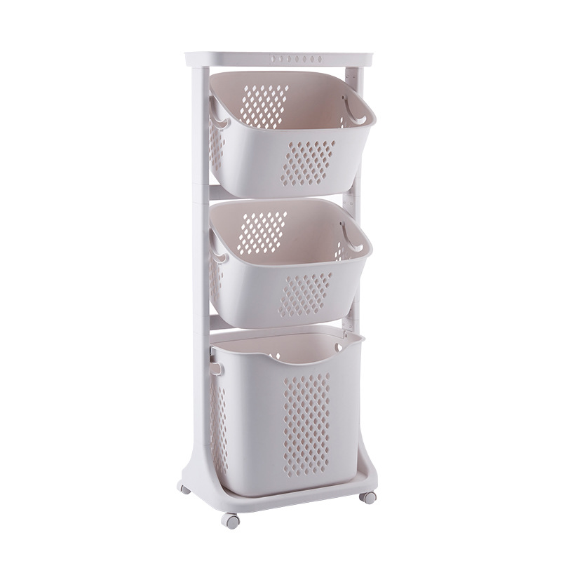 Household Multifunctional Finishing Rack Bathroom Sorting Dirty Clothes Basket Laundry Basket Plastic Large Mobile Storage Basket