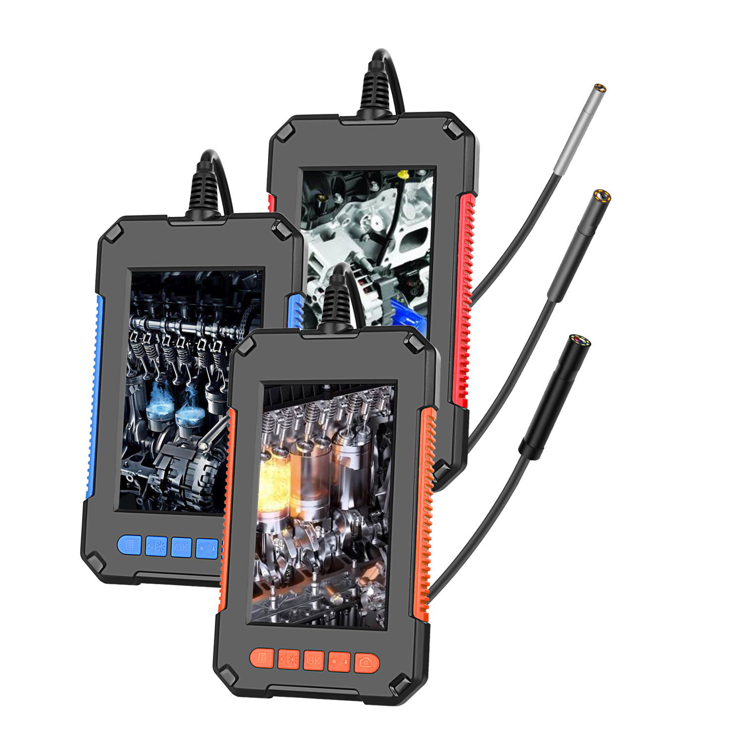 Self-contained screen 3.9mm lens endoscope HD waterproof LED light industrial pipe car inspection USB endoscope