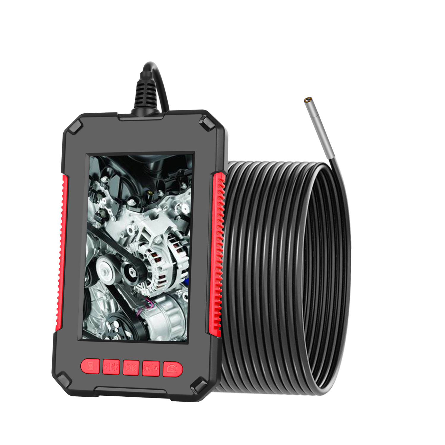 Self-contained screen 3.9mm lens endoscope HD waterproof LED light industrial pipe car inspection USB endoscope