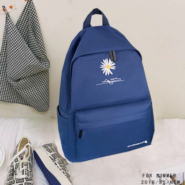 Chrysanthemum ins Schoolbag Female Student Korean Style Backpack Female Small Fresh Style Female Large Capacity Junior High School High School Backpack Female