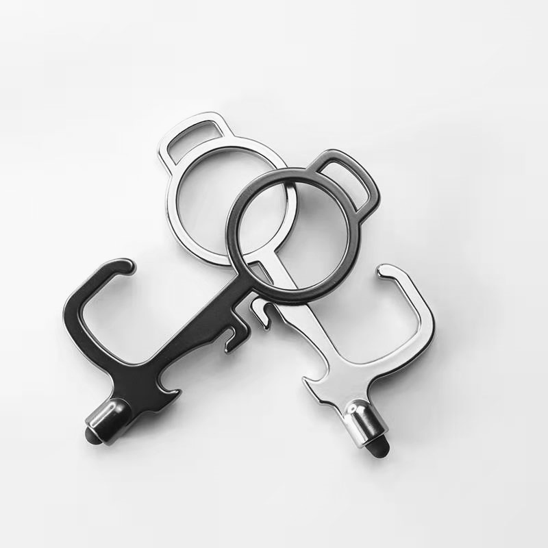Amazon explosions edc door opener epidemic prevention keychain press elevator touch screen multi-function non-contact door opener