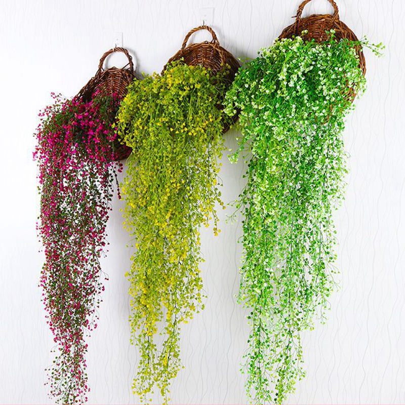 Artificial plant vine faux flower vine plastic vine greenery living room indoor wall hanging basket wall hanging wall decoration